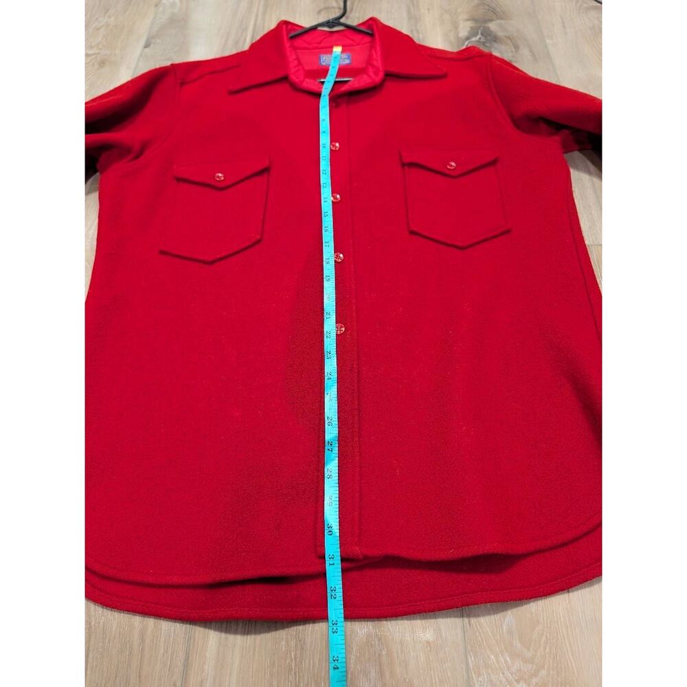 Vintage Pendleton Solid Red Cpo Wool Jacket Usa M… - image 6